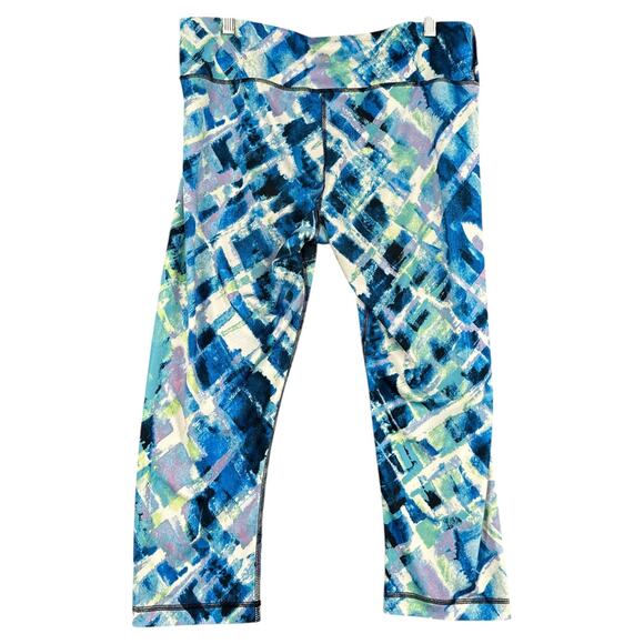 90 Degree By Reflex Blue Multicolor Abstract Print Stretch Leggings Womens XL - Picture 2 of 6